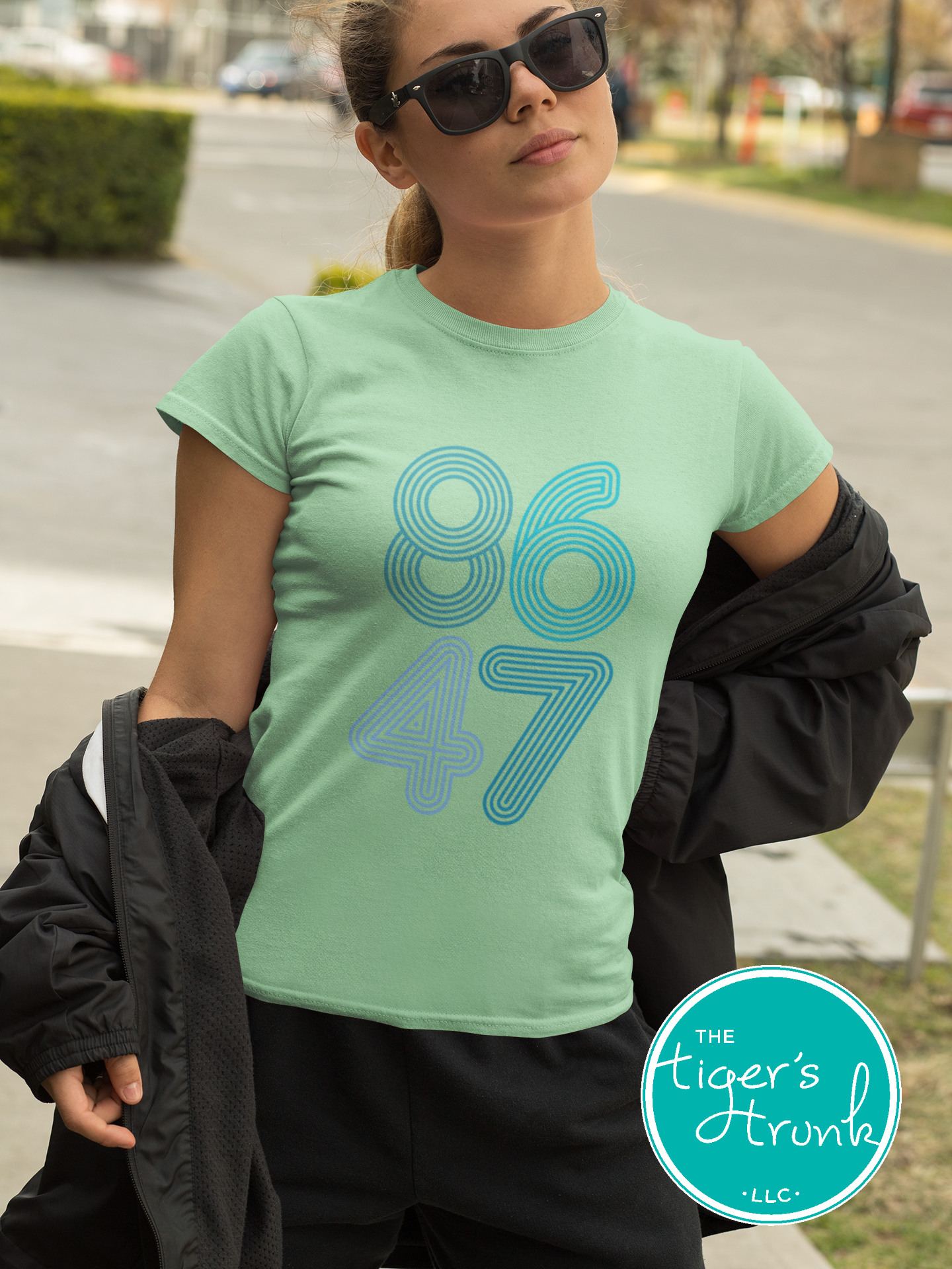 A casual tee with the 8647 print, allowing wearers to express their views in a subtle yet meaningful way.