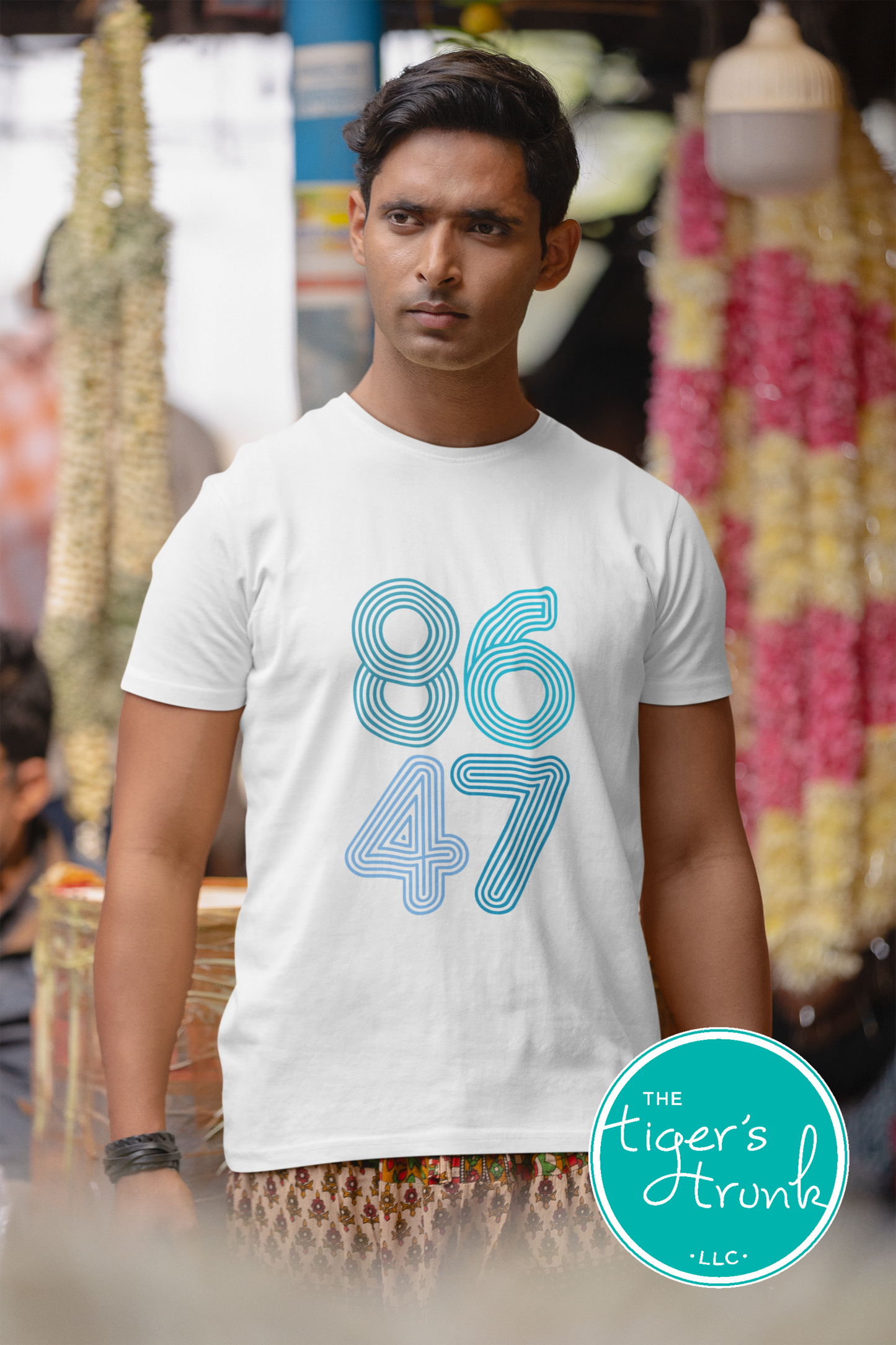 A casual tee with the 8647 print, allowing wearers to express their views in a subtle yet meaningful way.