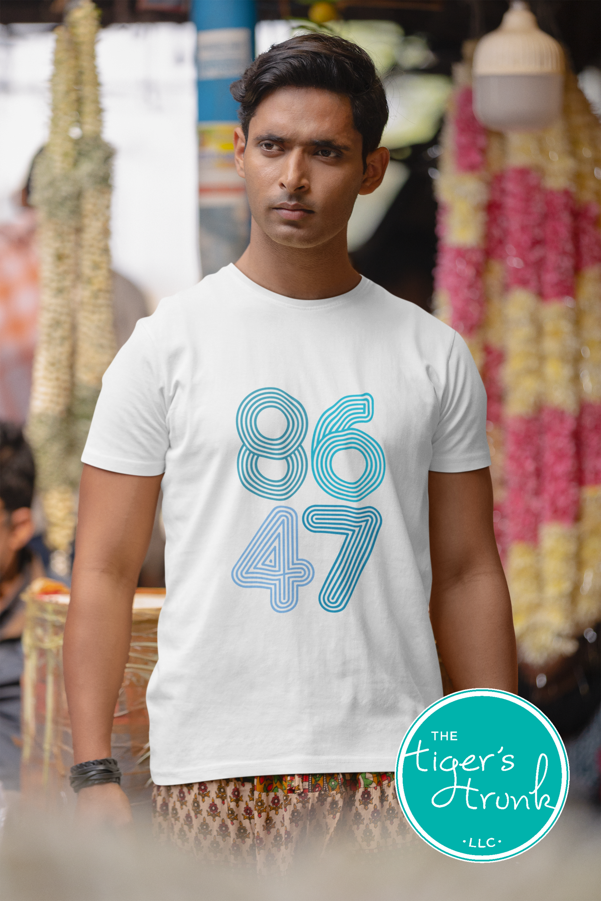 A casual tee with the 8647 print, allowing wearers to express their views in a subtle yet meaningful way.