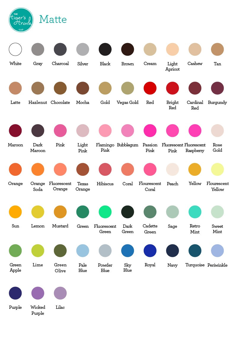 WHOLESALE Color Charts