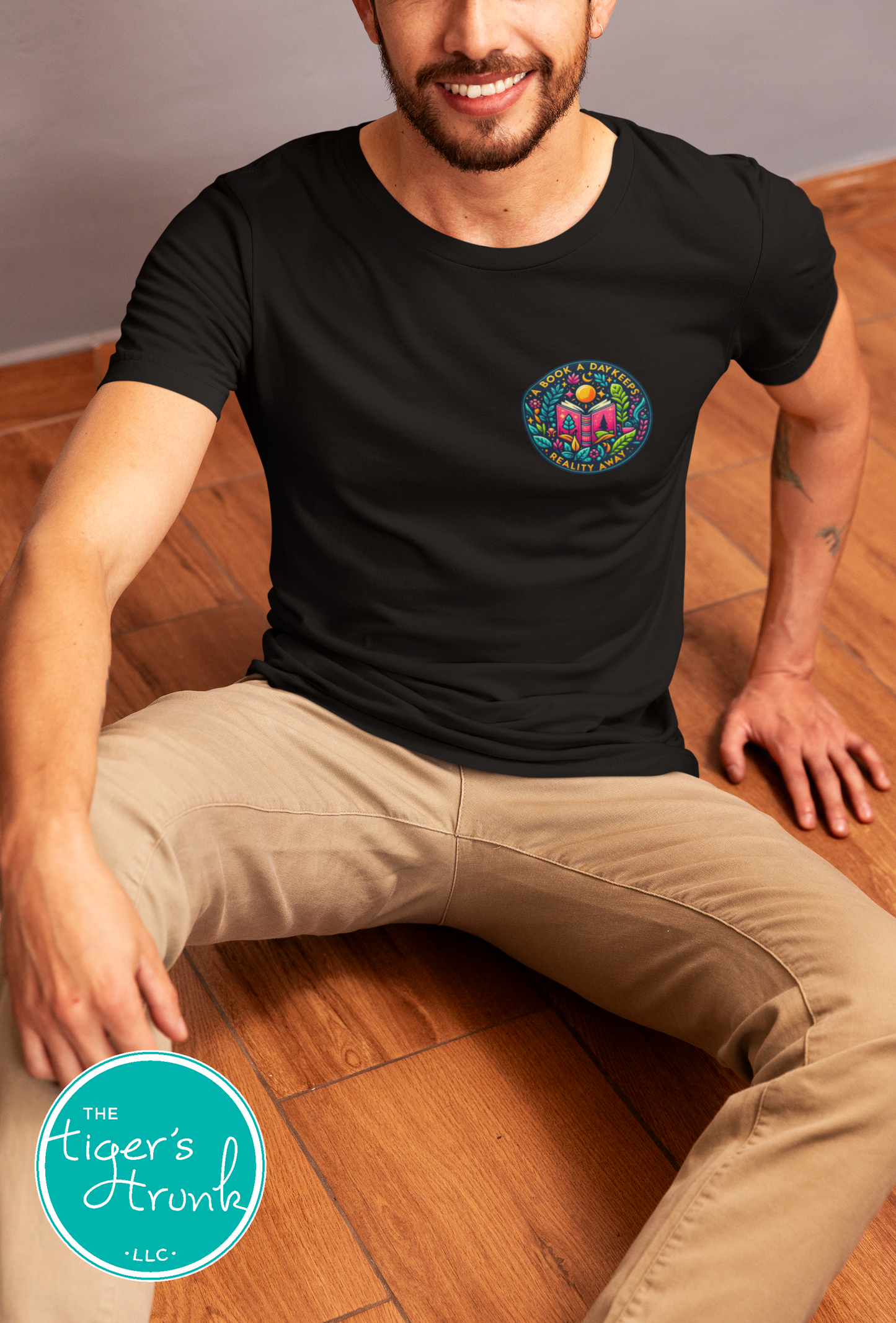 T-shirt with the phrase "A Book a Day Keeps Reality Away," perfect for readers, book lovers, and introverts