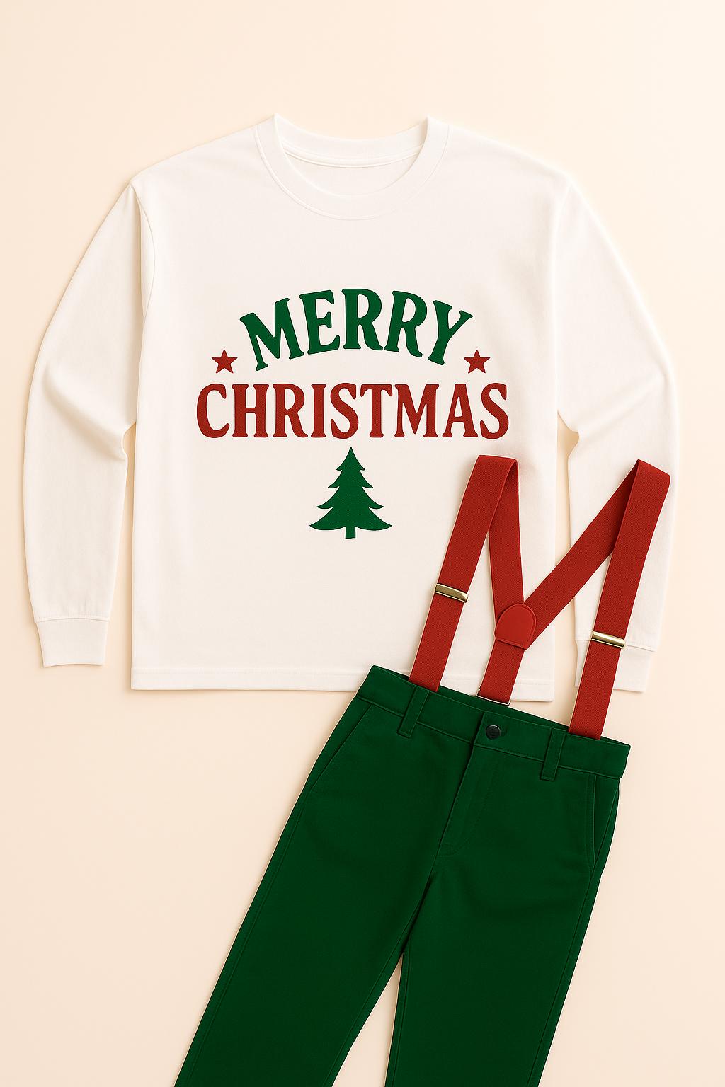 White Shirt Mockup PNG with Christmas Décor