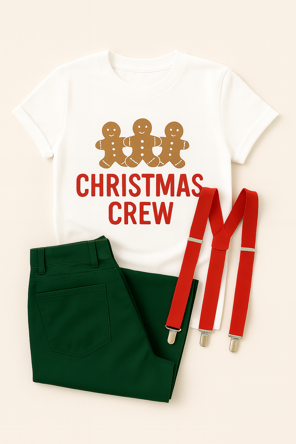 White Shirt Mockup PNG with Christmas Décor