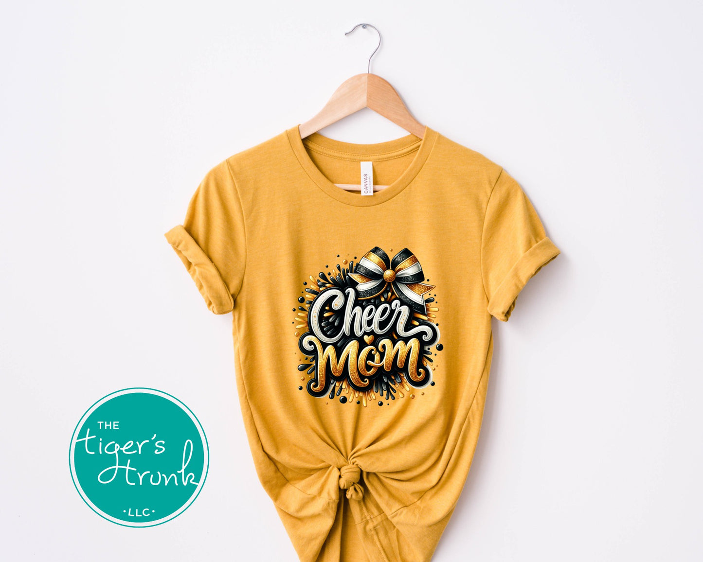Black and Gold Cheer Mom T-Shirt