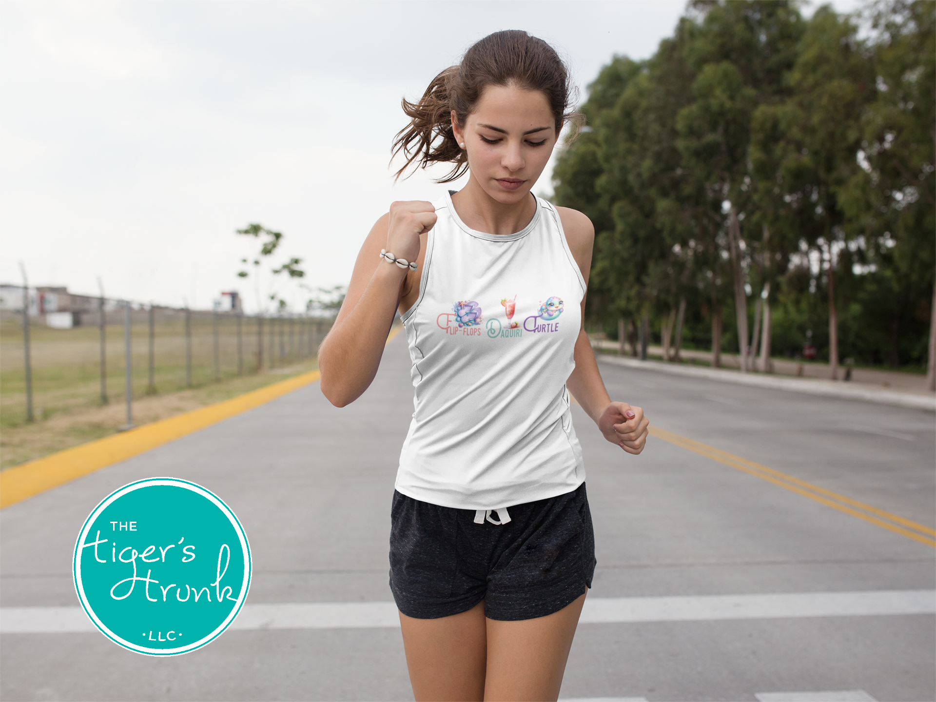 Summer design featuring flip-flops, a daiquiri, and a turtle, subtle protest graphic for t-shirts, tank tops, or beach bags