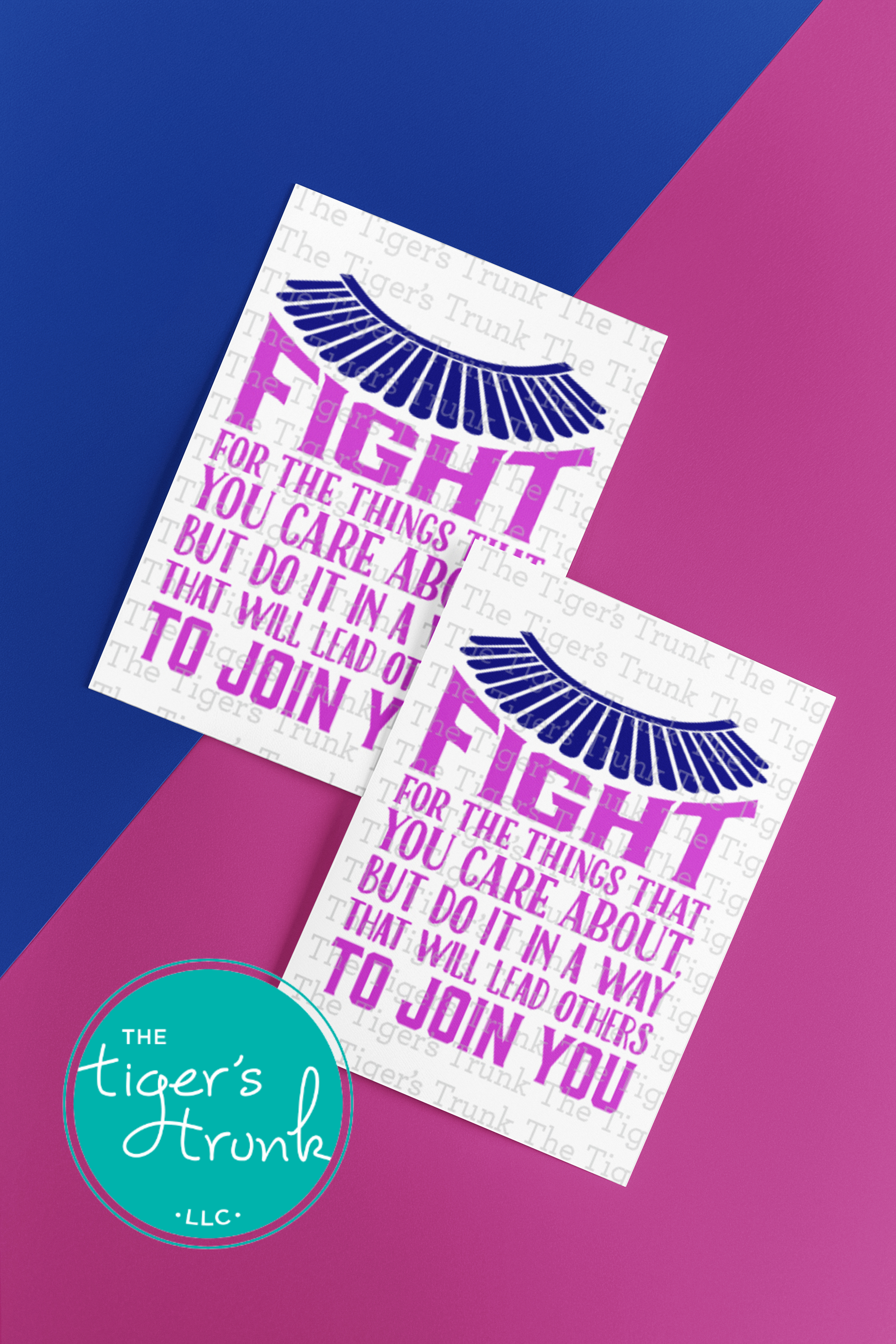 Printable feminist greeting card with Fight for the Things That You Care About quote, instant download activism message