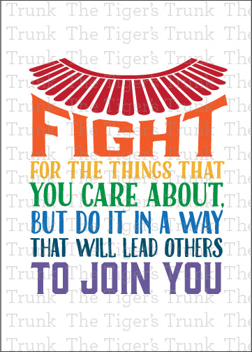Printable Pride card featuring quote about leadership, activism, and compassion, designed for LGBTQ+ support and allyship