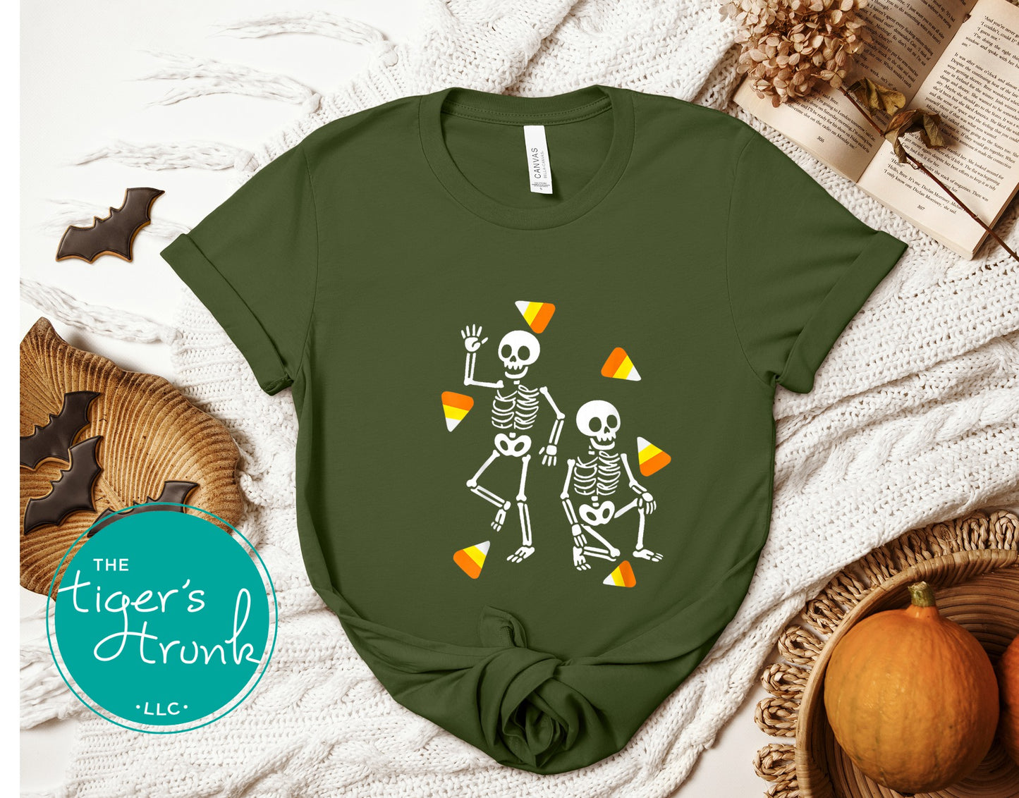 Halloween skeleton protest shirt with candy corn and hidden anti-Trump lettering, discreet activist tee for political statement