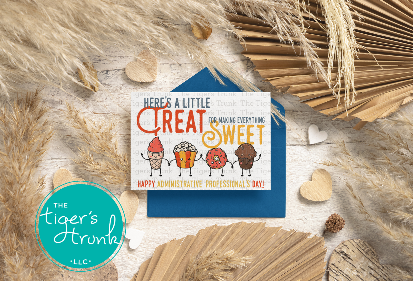 Printable Administrative Professional Appreciation card with a sweet treat theme and a fun thank-you message, available as an instant digital download.