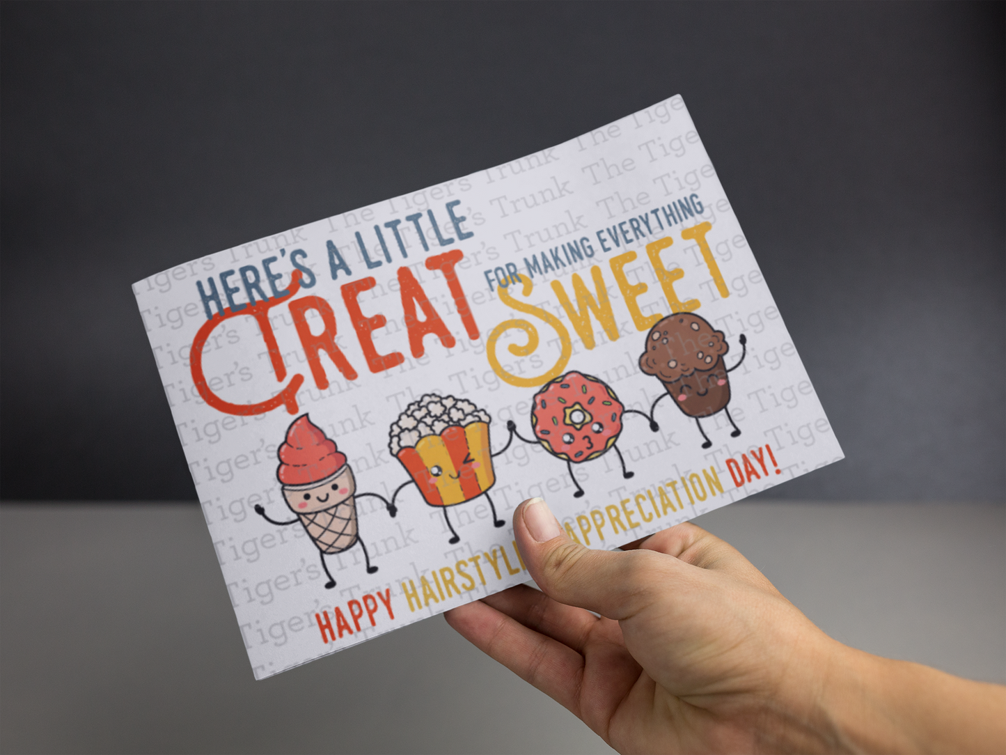 Printable Principal Appreciation card with a treat theme and a fun thank-you message, available as an instant digital download in PDF format.