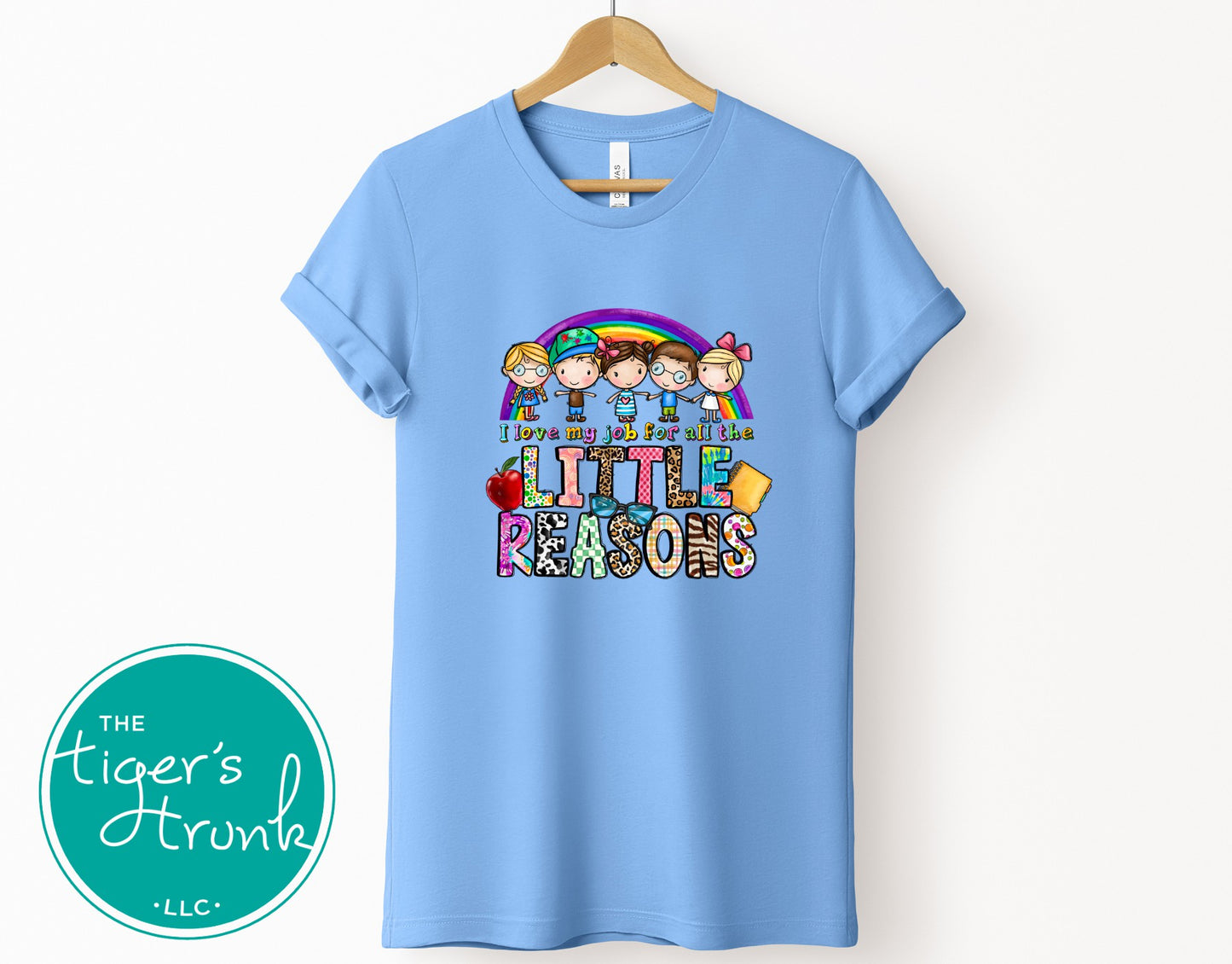 T-shirt with "I Love My Job for All the Little Reasons," perfect for teachers, school counselors, and principals who love working with kids