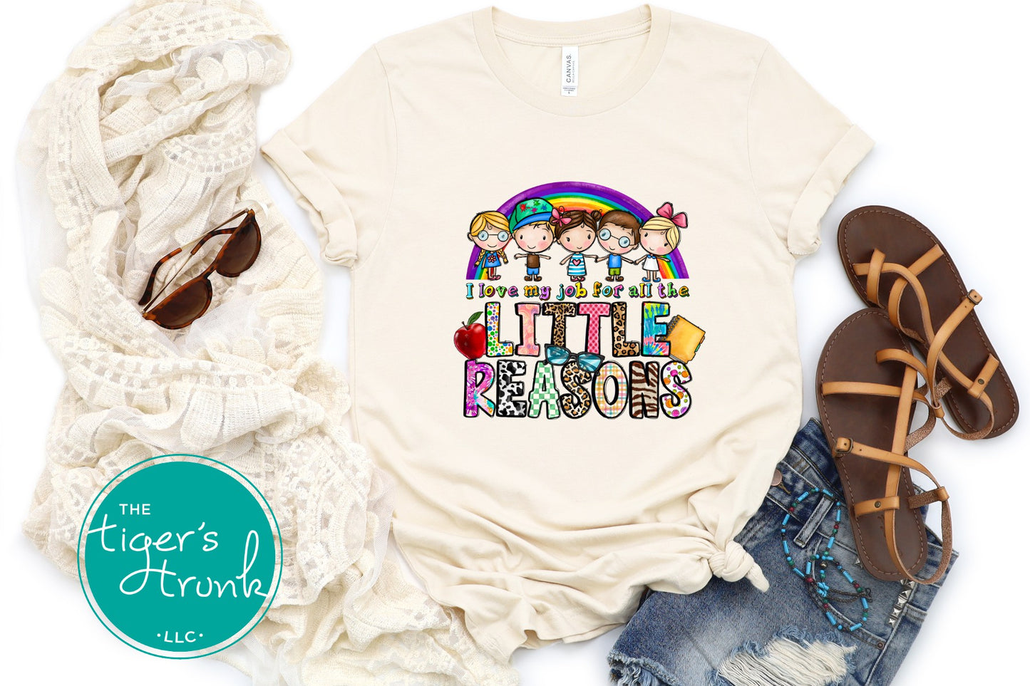 T-shirt with "I Love My Job for All the Little Reasons," perfect for teachers, school counselors, and principals who love working with kids