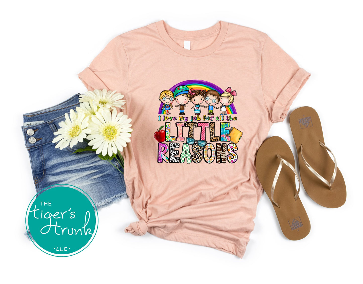 T-shirt with "I Love My Job for All the Little Reasons," perfect for teachers, school counselors, and principals who love working with kids