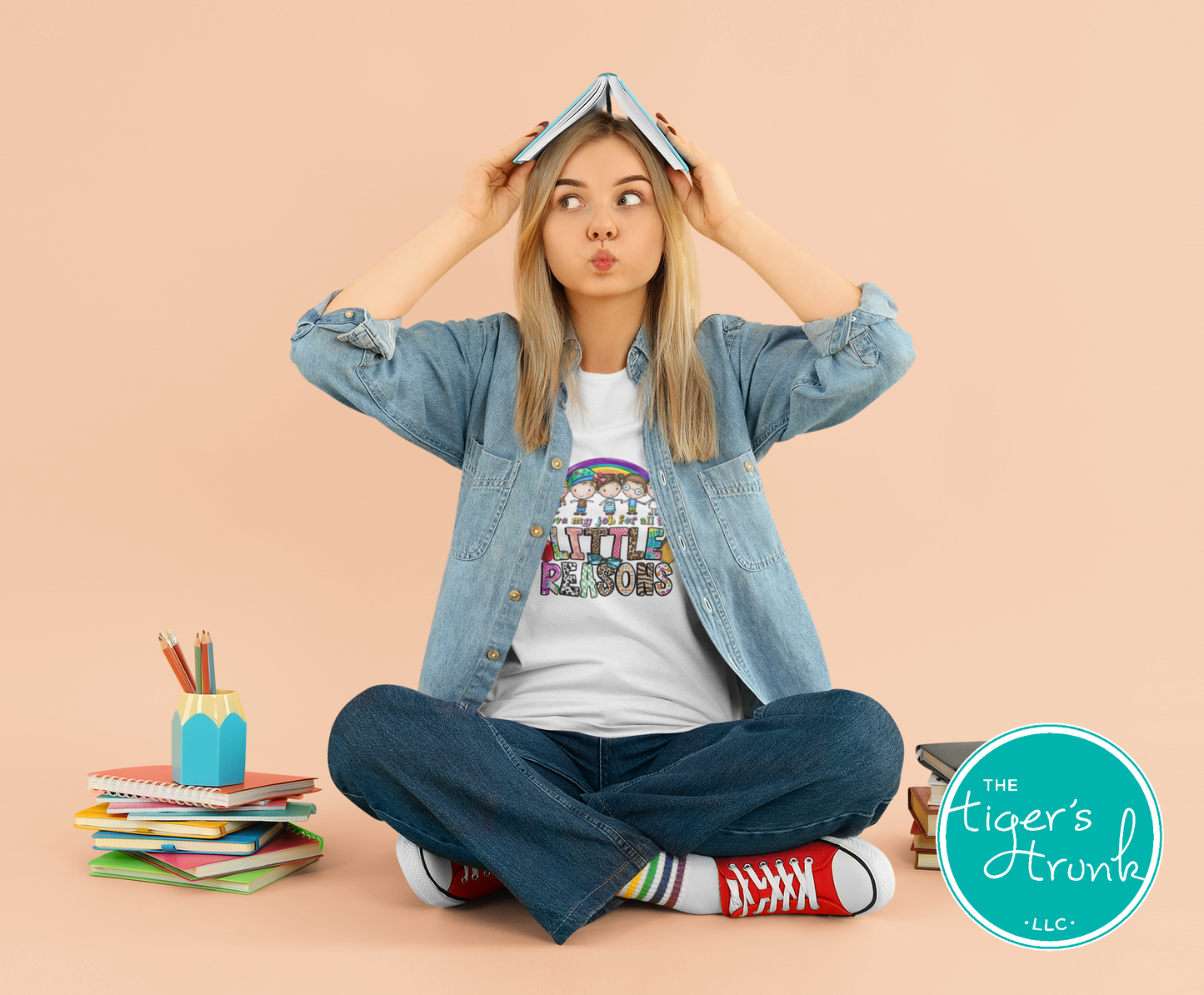 T-shirt with "I Love My Job for All the Little Reasons," perfect for teachers, school counselors, and principals who love working with kids