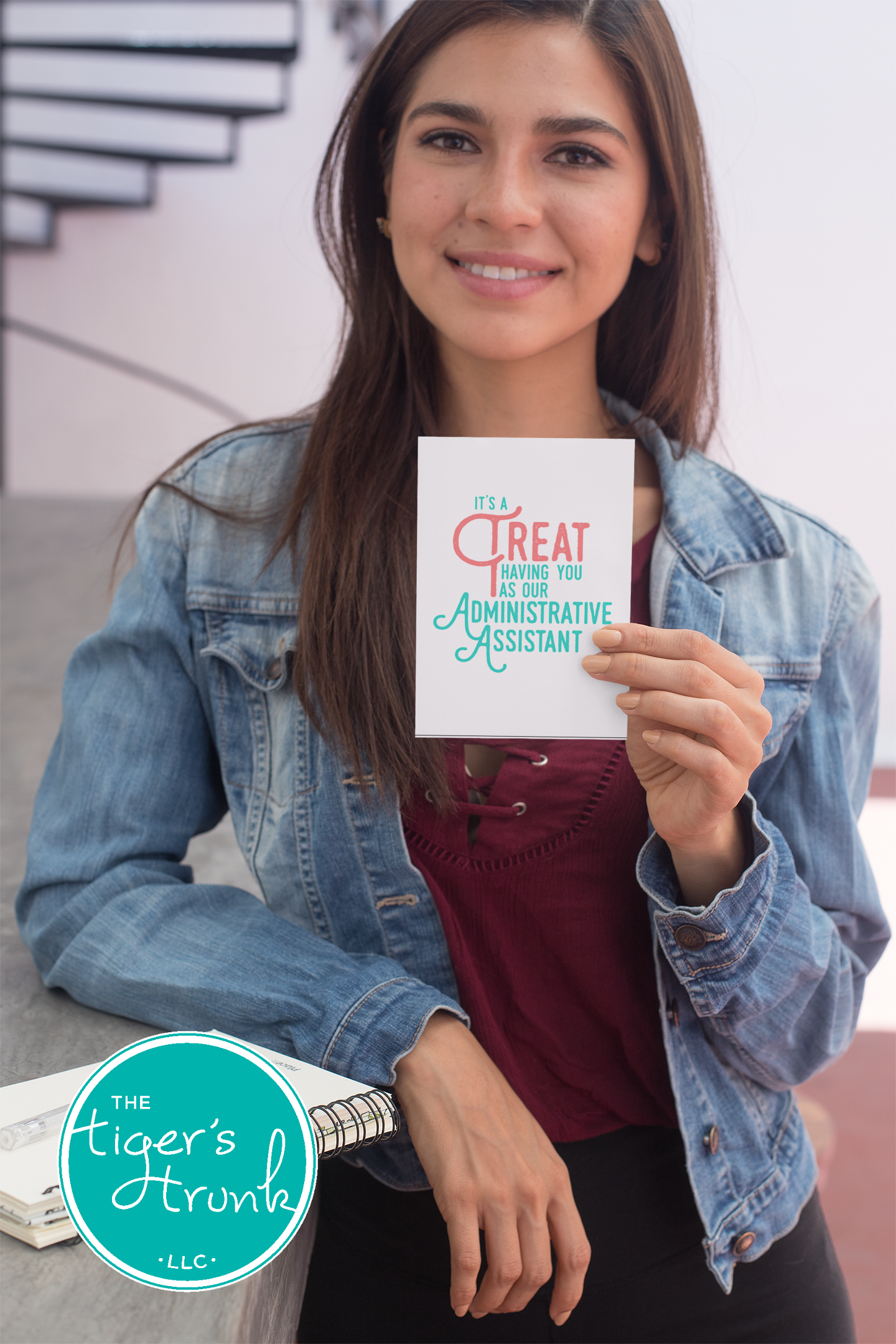 Printable Administrative Assistant Appreciation card with a cheerful thank-you message, available as an instant digital download.