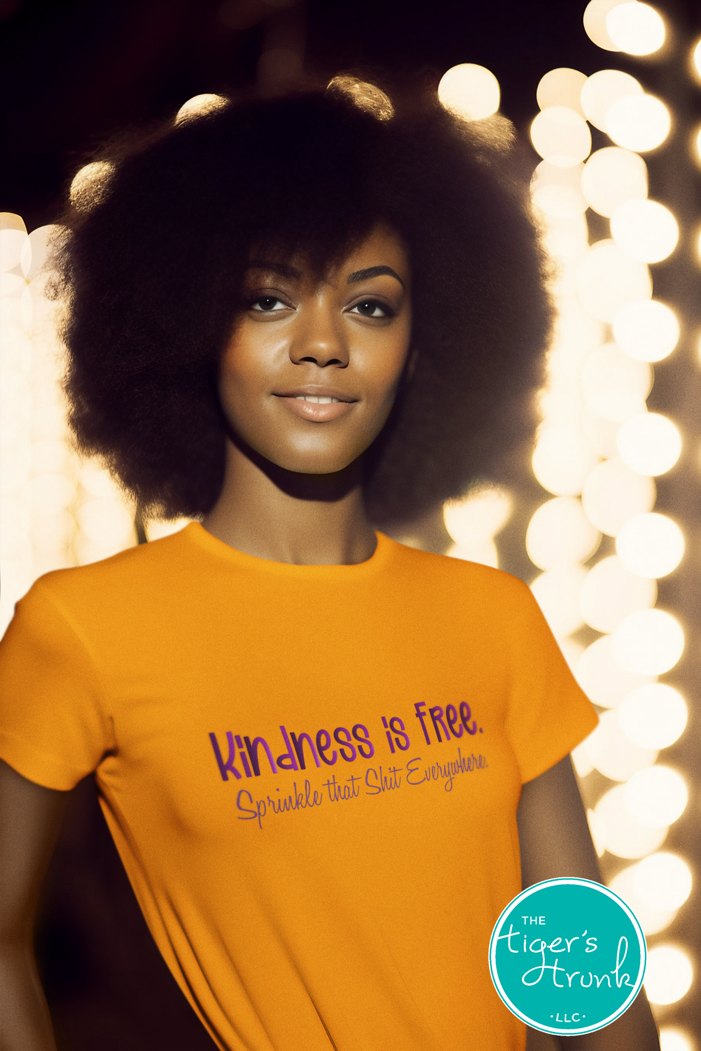 Funny and empowering Kindness Is Free t-shirt with “Sprinkle That Shit Everywhere” quote. A comfy tee perfect for spreading good vibes and sass.