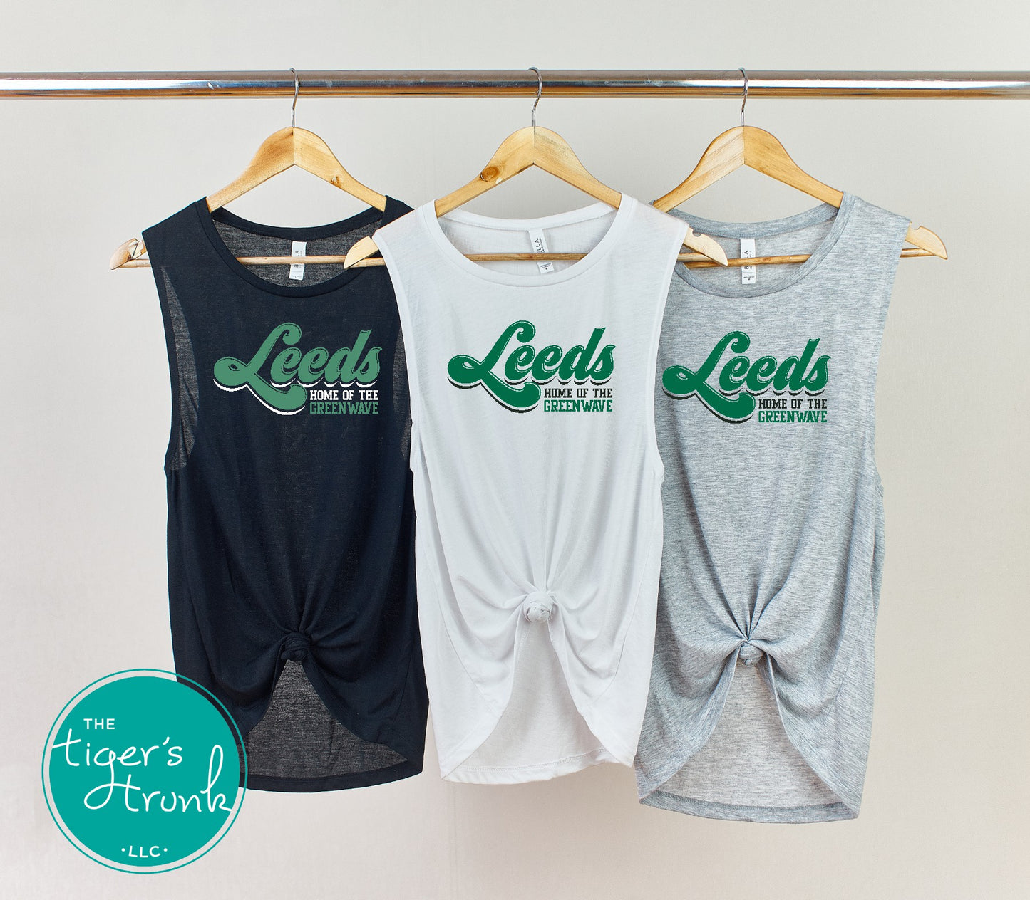 Leeds Greenwave Fan Gear | Home of the Greenwave | Flowy Scoop Muscle Tank