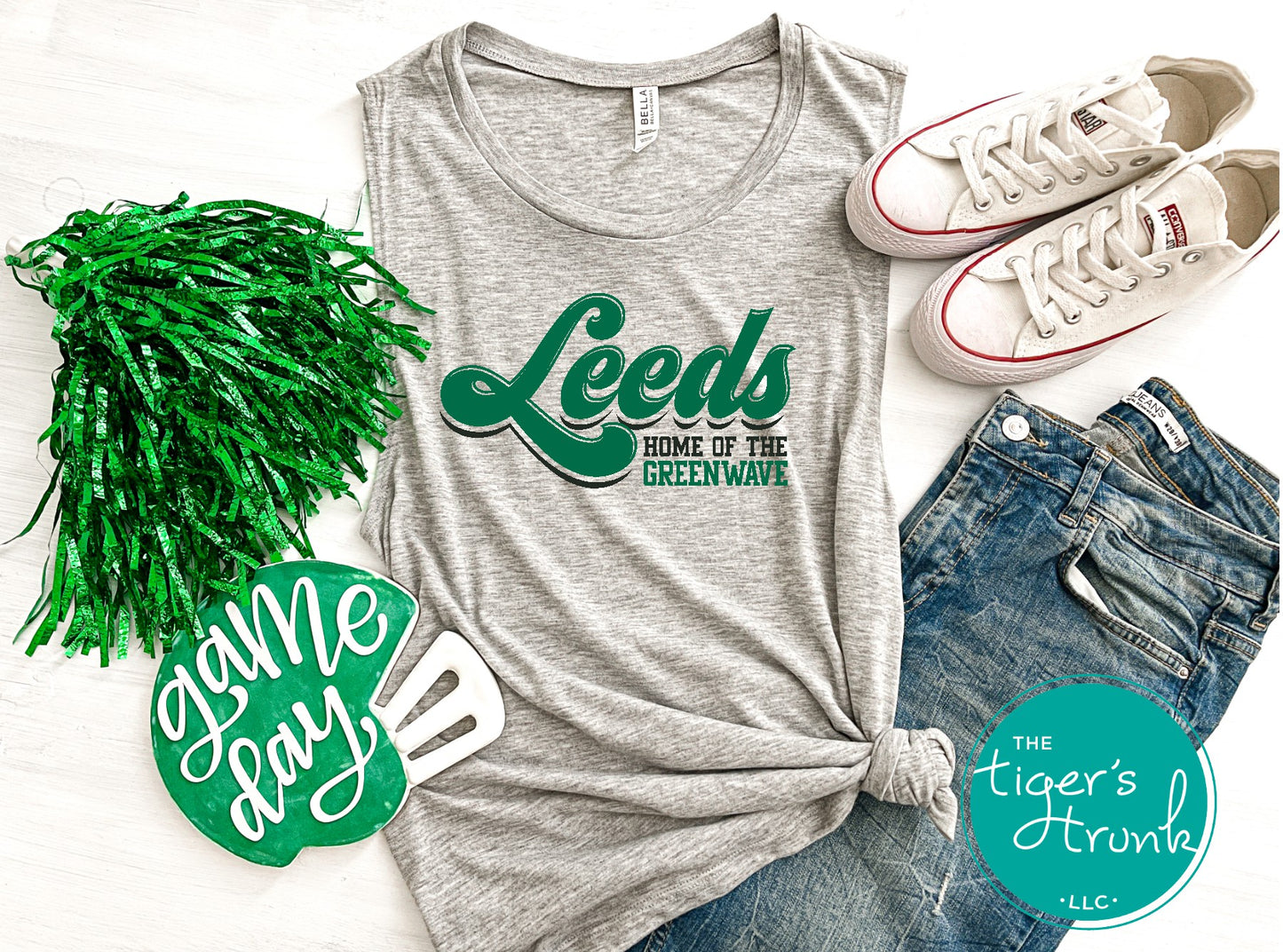 Leeds Greenwave Fan Gear | Home of the Greenwave | Flowy Scoop Muscle Tank