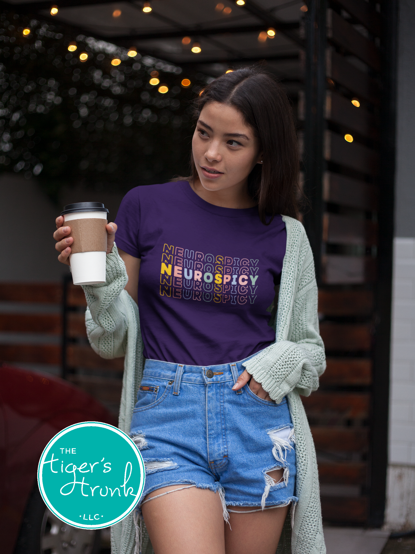 Graphic t-shirt with the word "Neurospicy," bold design celebrating neurodivergent identity and brain pride