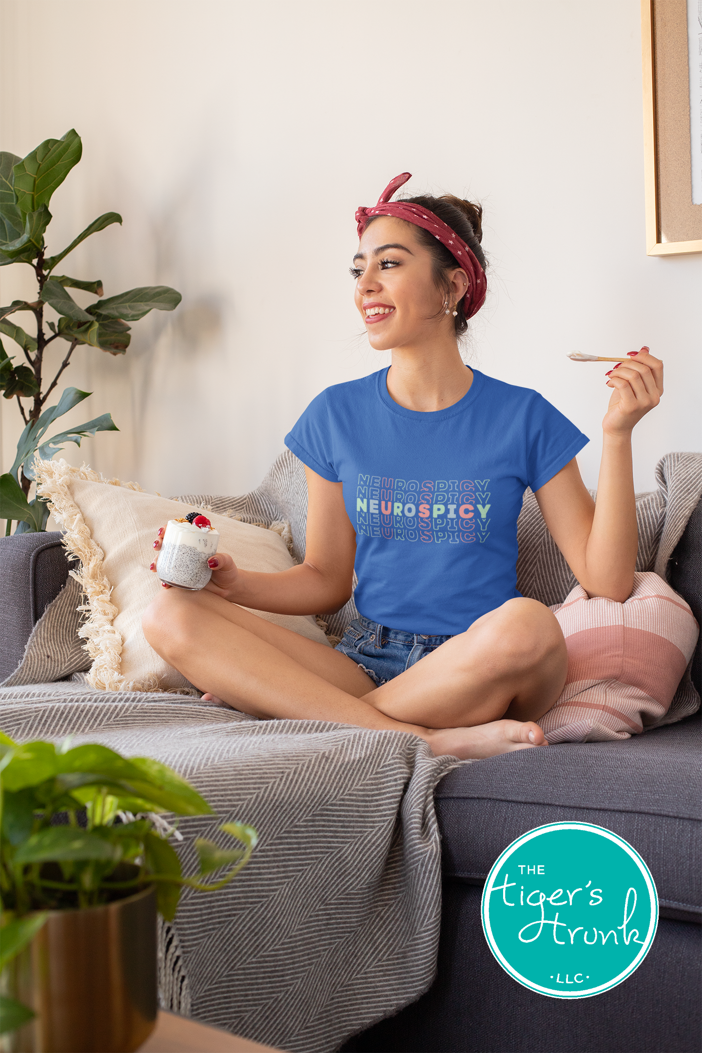 Graphic t-shirt with the word "Neurospicy," bold design celebrating neurodivergent identity and brain pride