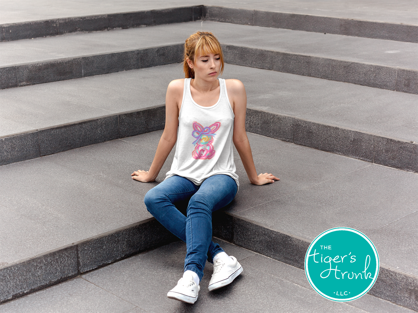 Easter t-shirt with a watercolor pink bunny design, soft and sweet pastel style perfect for spring holiday outfits.