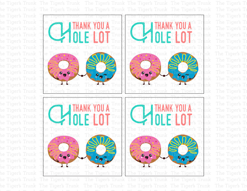 Party Supplies Donut Theme Thank You a Hole Lot Thank You Inst