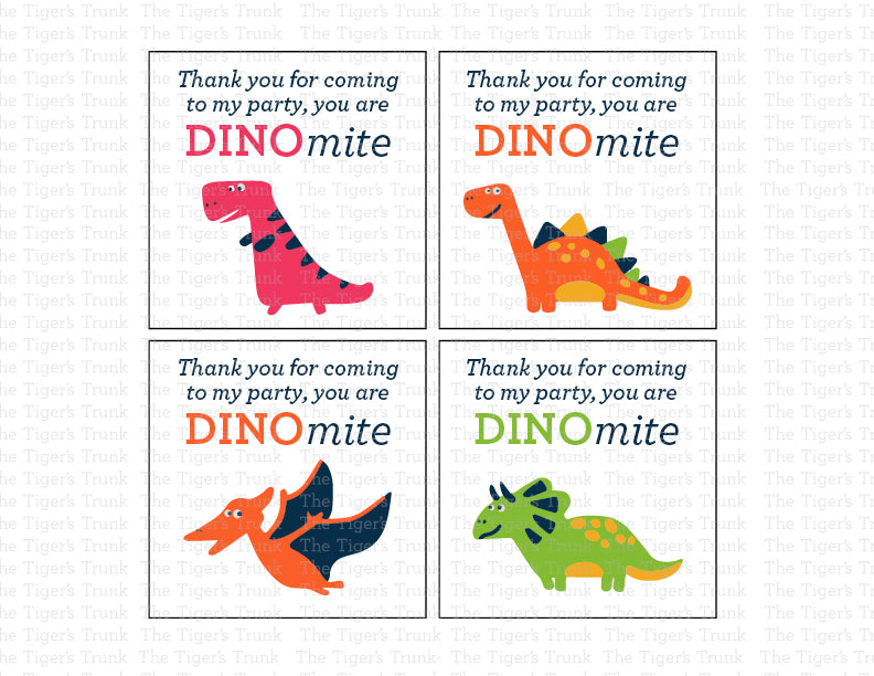 Dinosaur Party Favors Tags Printable