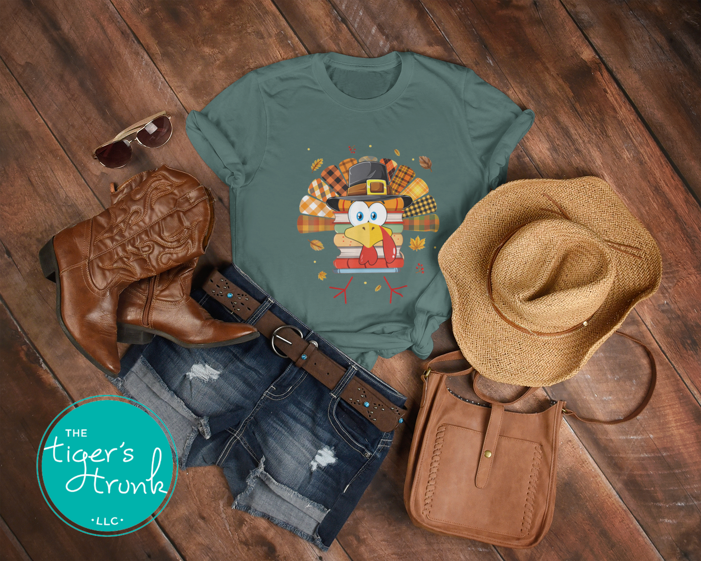 EMPLOYEES ONLY Turkey with Book Tail Feathers Shirt