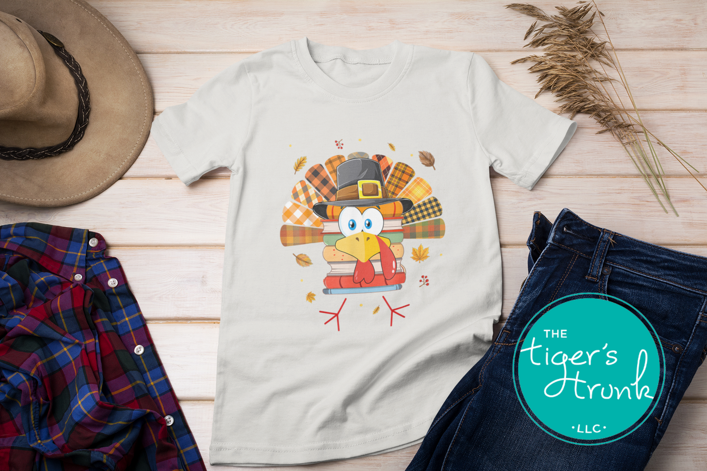 EMPLOYEES ONLY Turkey with Book Tail Feathers Shirt