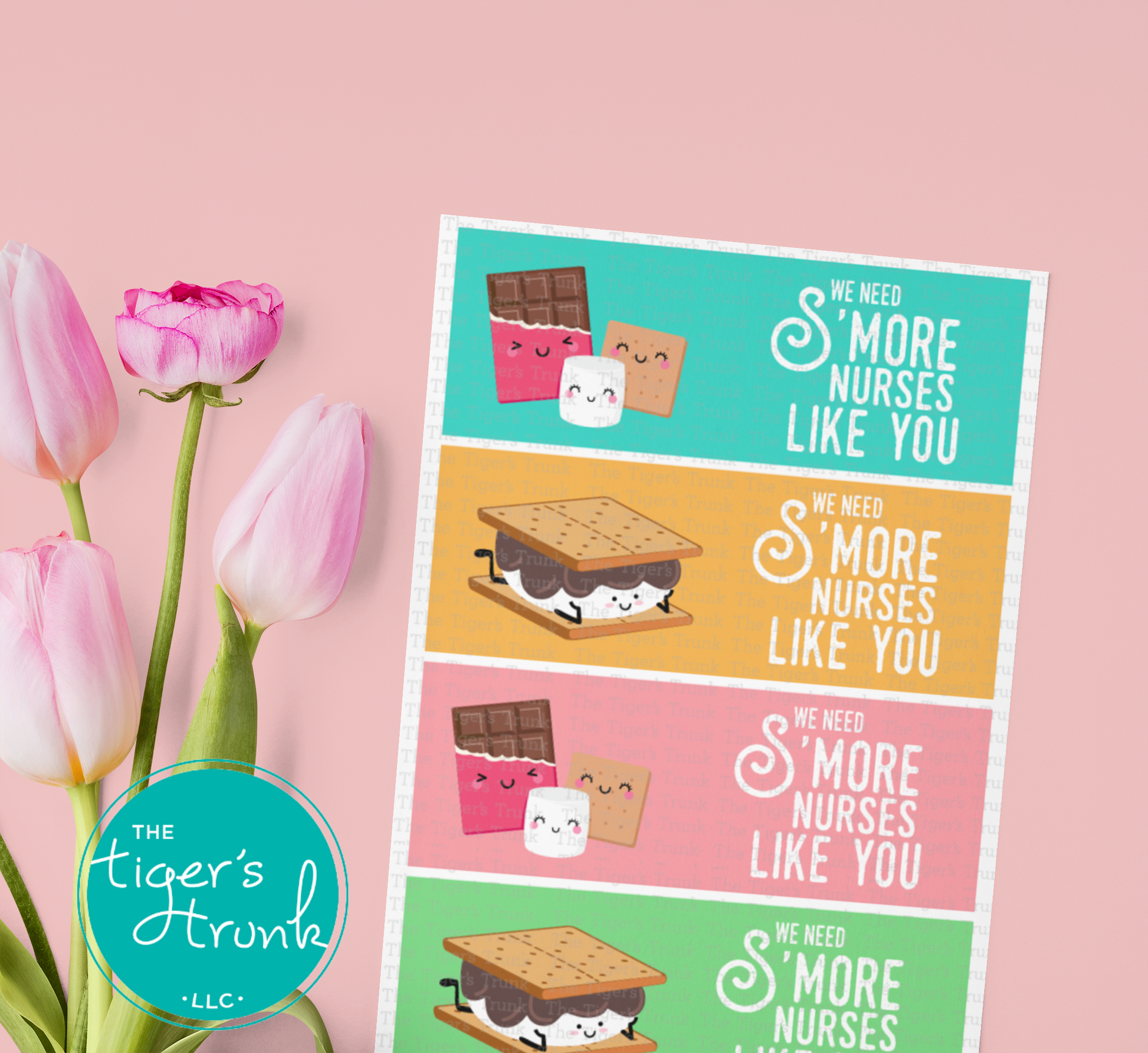 Printable nurse appreciation bag topper that reads "We Need S'more Nurses Like You," designed to fit Ziploc snack or sandwich bags