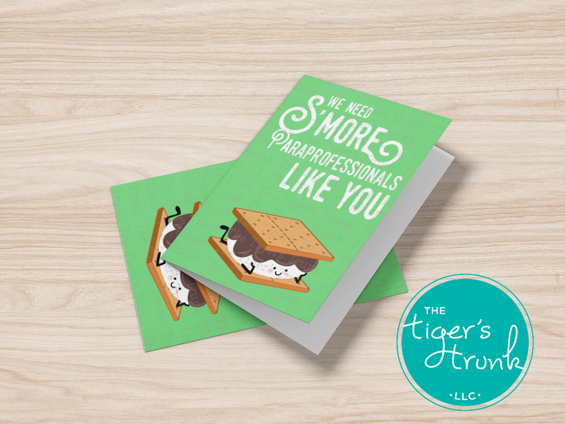 Printable appreciation card with s’mores and the message "We Need S'More Paraprofessionals Like You," perfect for school staff
