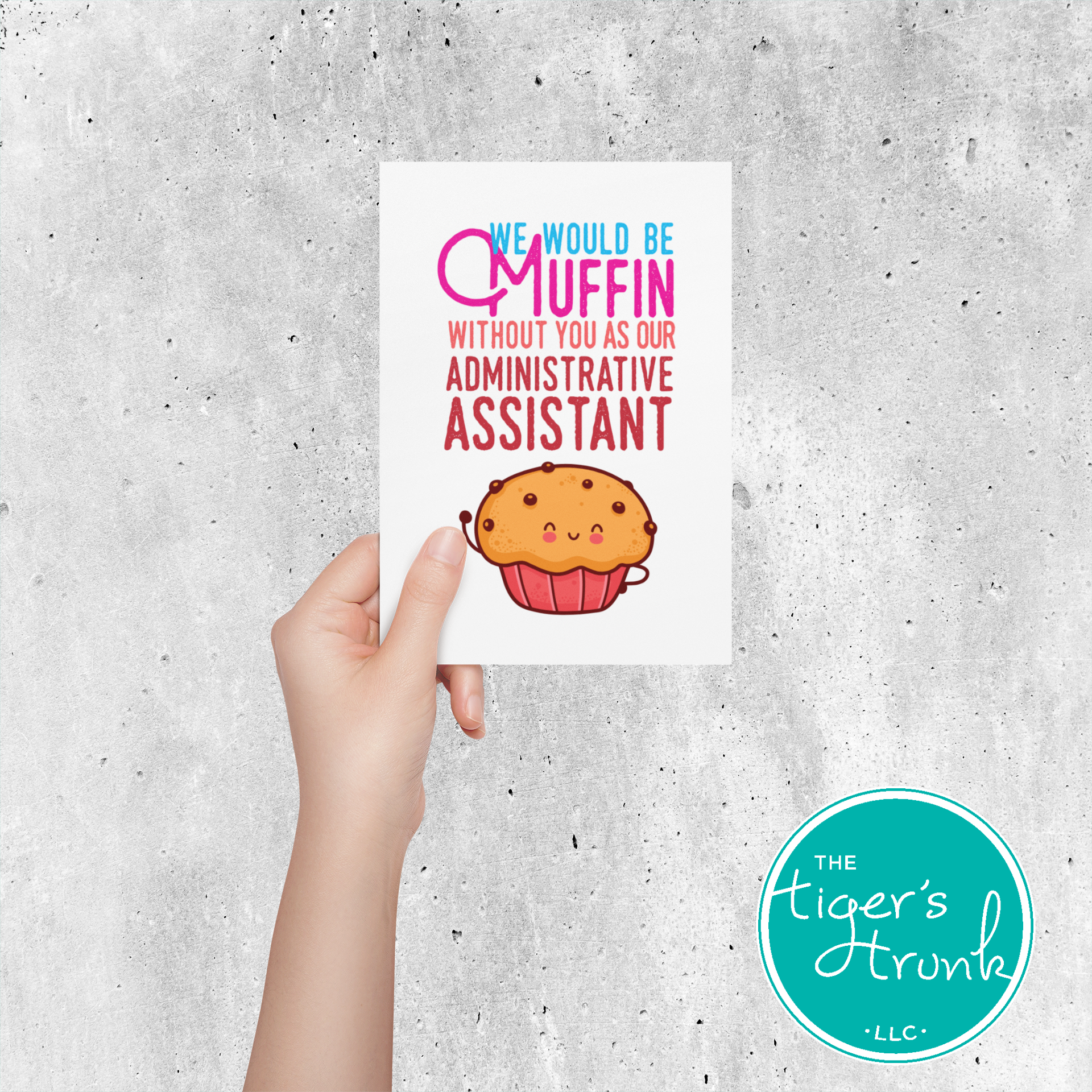 Printable Administrative Assistant Appreciation card with a fun thank-you message, available as an instant digital download.