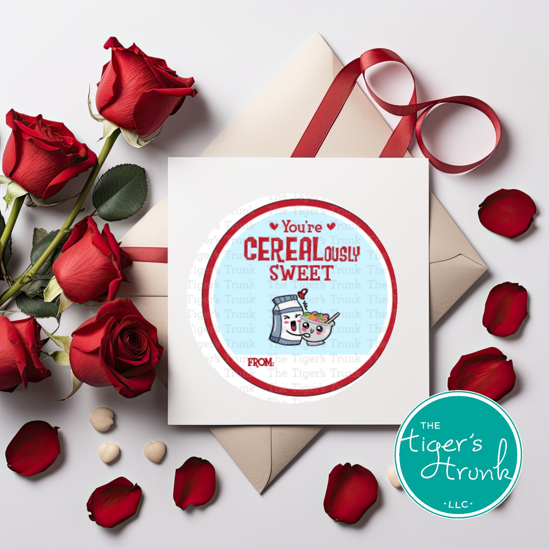 You're CEREALously Sweet printable Valentine disc
