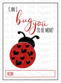 Can I Bug You to Be Mine? printable Valentine Card