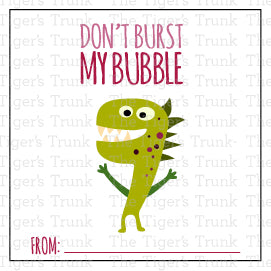 Don't Burst My Bubble printable Valentine tag