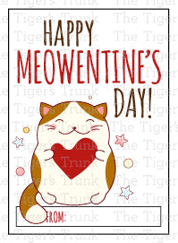 Happy Meowentine's Day Valentine Card