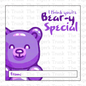 I Think You're Bear-y Special printable Valentine tag