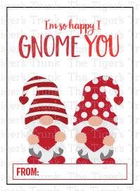 I'm So Happy I Gnome You printable Valentine card