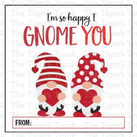 I'm So Happy I Gnome You printable Valentine tag
