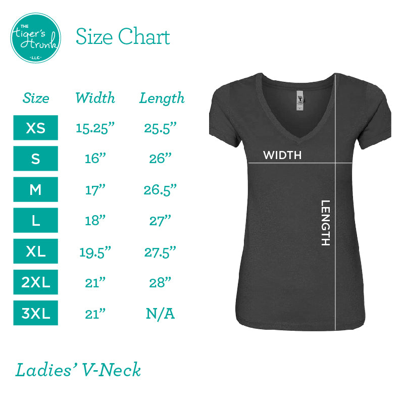 Next Level Ladies V-Neck Size Chart