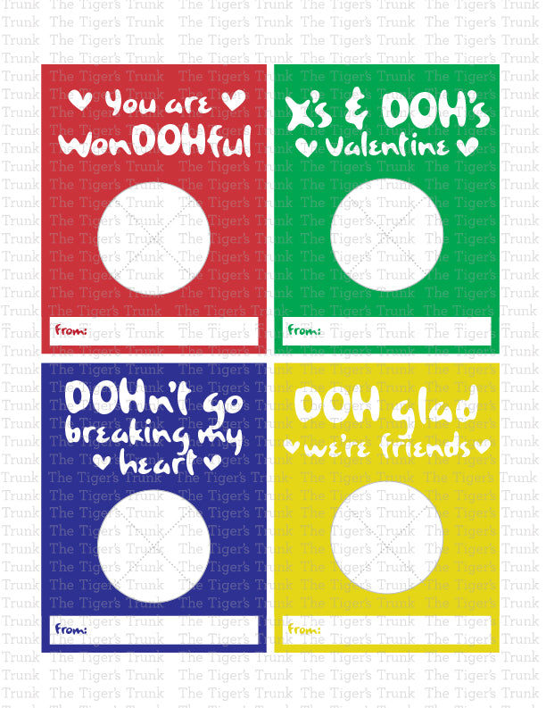 Printable Valentine tags with fun puns, instant download non-candy Valentine gifts for classroom exchanges, teachers, and student gifts.
