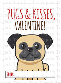 Printable puppy Valentine cards with 8 unique designs, instant download, perfect for classroom or party exchanges.