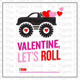 Valentine Let's Roll printable Valentine tag