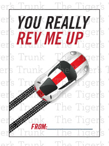 You Really Rev Me Up printable Valentine card