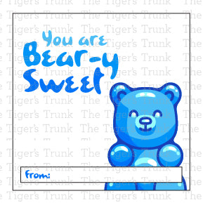 You are Bear-y Sweet printable Valentine tag