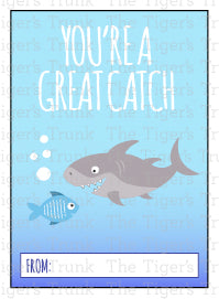 You're a Great Catch printable Valentine card