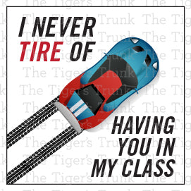 Digital download racecar-themed Valentine cards for teachers, 4 designs with 2 slogans, perfect for classroom exchanges.