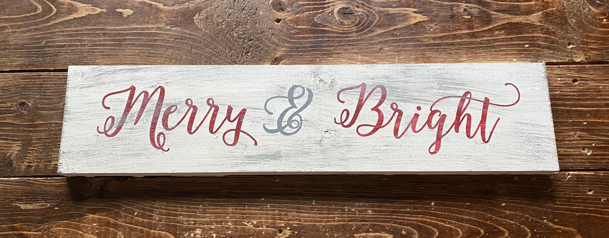 Merry and Bright Sign Natural, Beige