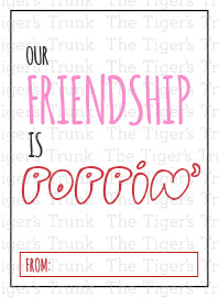 Printable pop-themed Valentine’s cards featuring fun messages like "Just Poppin' By to Say Happy V-Day" and "You Make My Heart Pop," perfect for gum, popcorn, bubbles, or fidget toys.