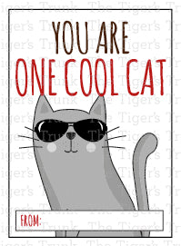 You are One Cool Cat Valentine Card